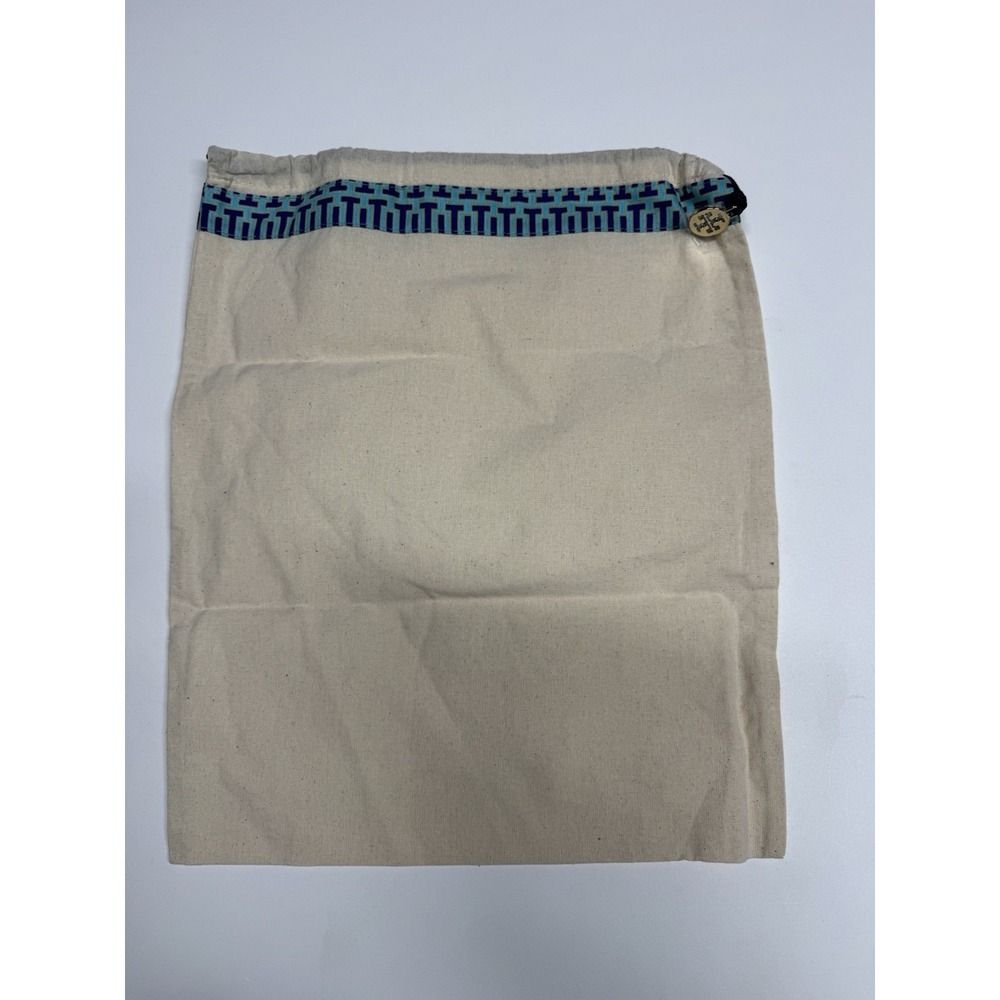 Tory Burch 12"x15" Drawstring DUST BAG for Shoes/Sml Purse wGold Logo Charm(New)